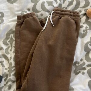 Brown drawstring fleece sweatpants/joggers